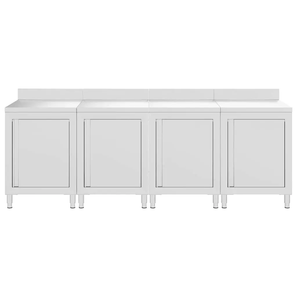 Commercial Work Table Cabinet Stainless Steel 240x60x96 cm Kitchen Storage