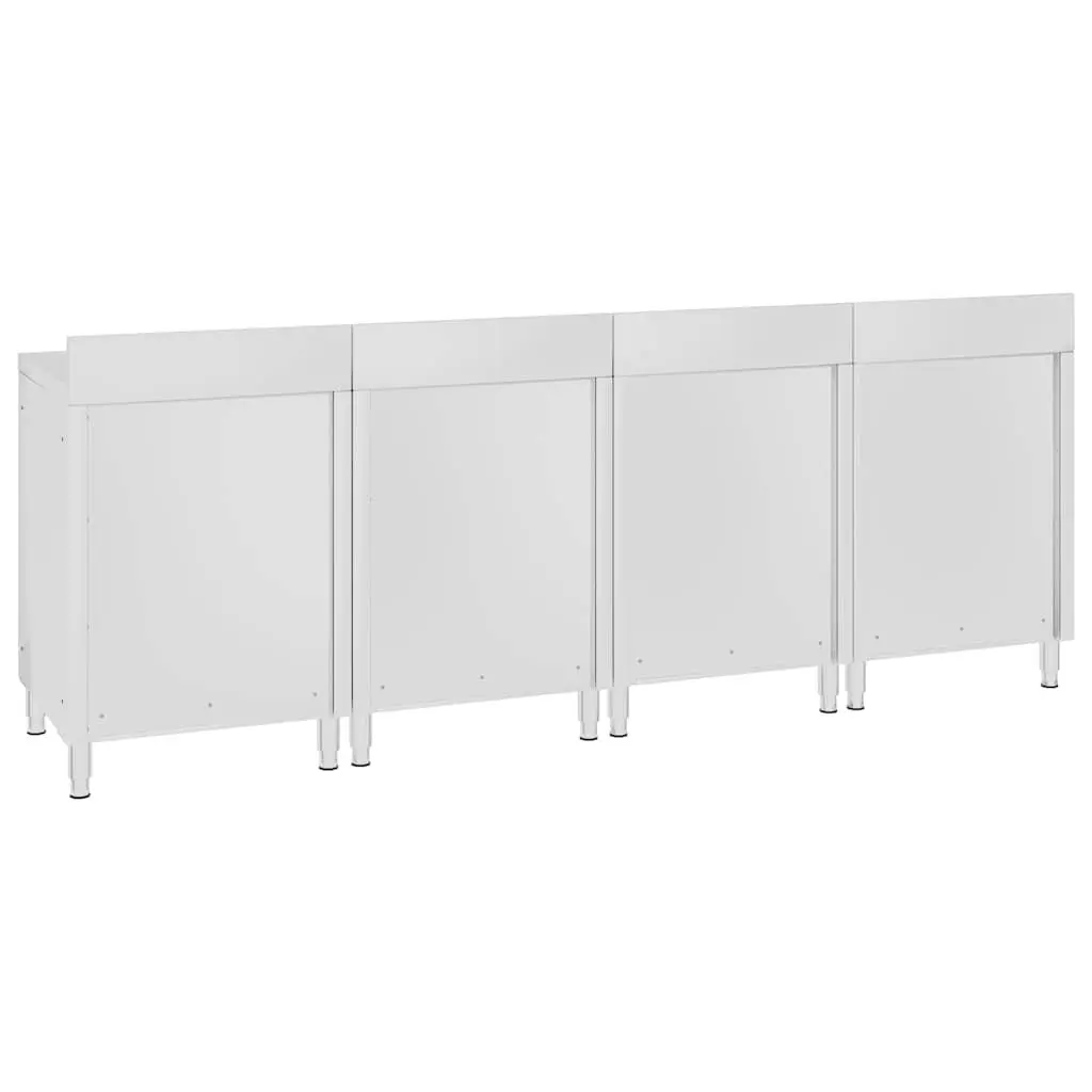 Commercial Work Table Cabinet Stainless Steel 240x60x96 cm Kitchen Storage