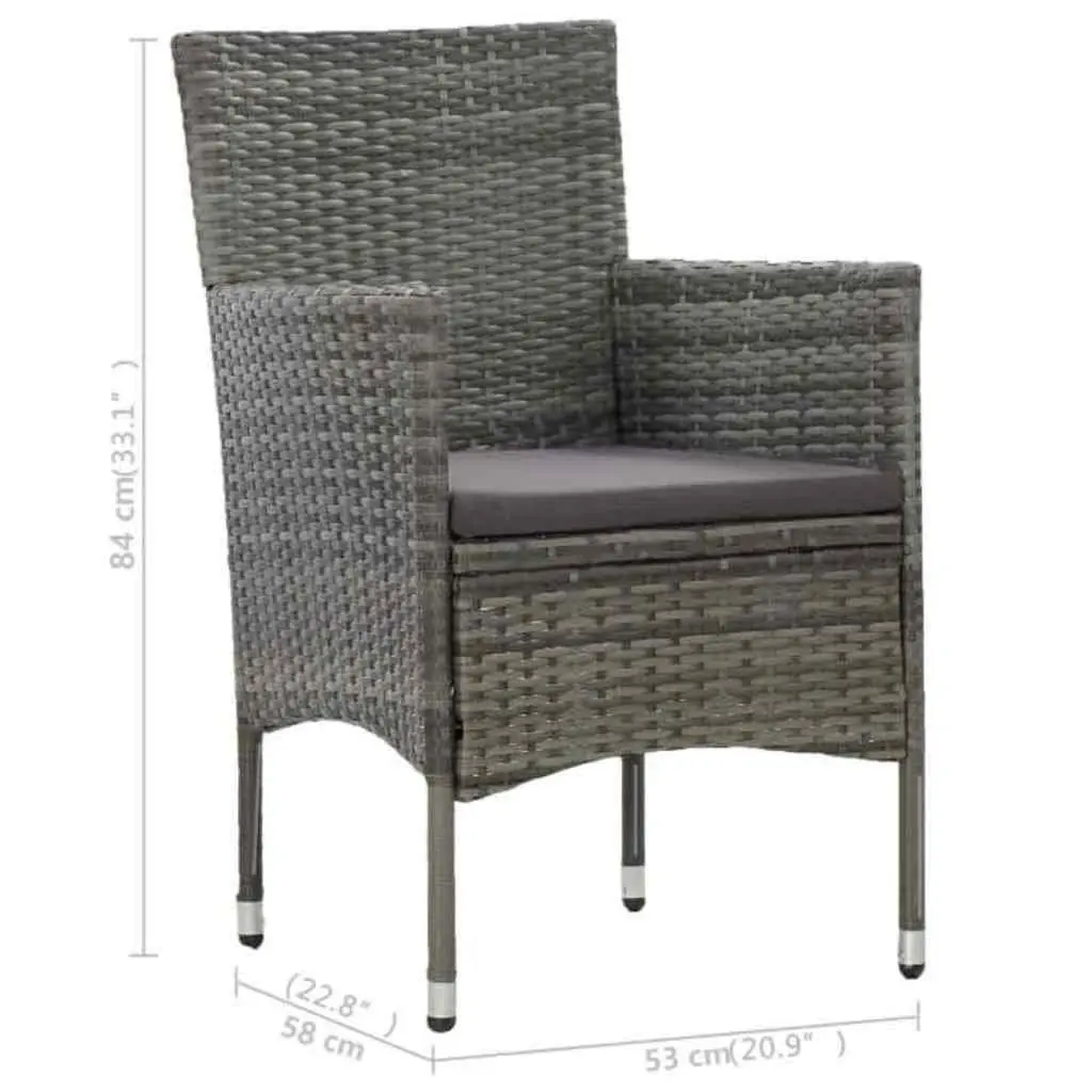 Grey Rattan Outdoor Dining Set
