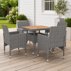 5-Piece Grey Outdoor Dining Set: Practical & Stylish