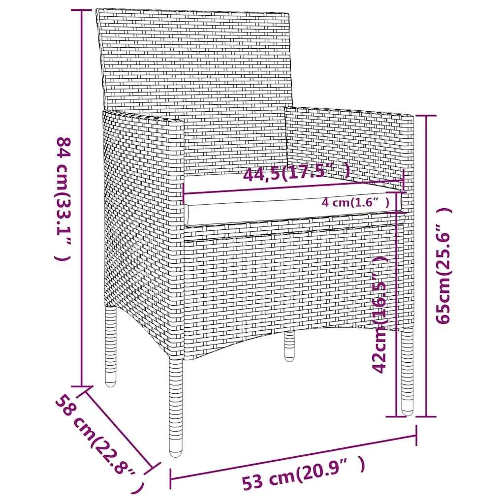 Grey Outdoor Dining Set with Removable Covers