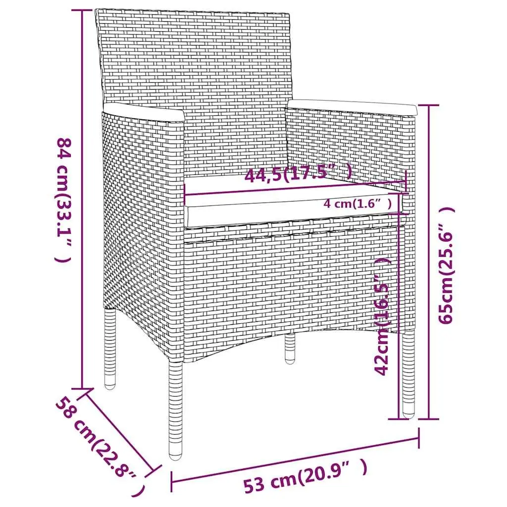 Garden Dining Set in Grey