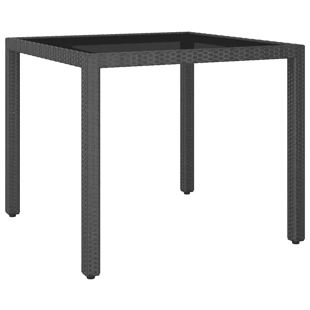 5 Piece Outdoor Dining Set Garden Patio Furniture Black Poly Rattan Chairs Table