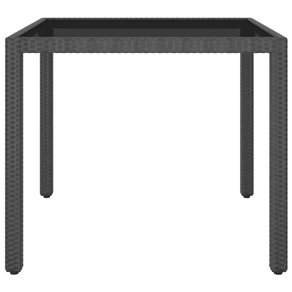 5 Piece Outdoor Dining Set Garden Patio Furniture Black Poly Rattan Chairs Table