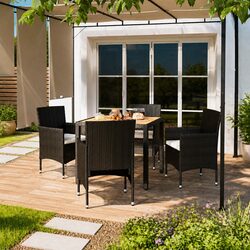 Warm and Reliable 5 Piece Garden Dining Set for All Seasons