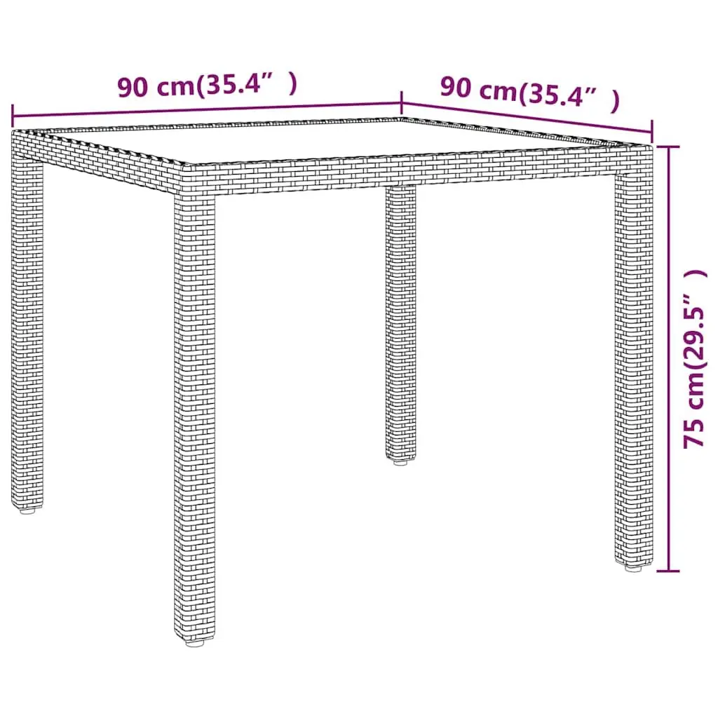 Garden Dining Set 5 Piece Outdoor Furniture PE Rattan Steel Frame Acacia Wood