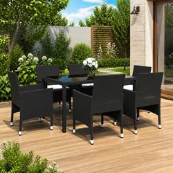 Value and Quality: 7 Piece Garden Dining Set with Cushions