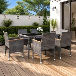 Quality 7 Piece Grey Dining Set for Outdoor Spaces