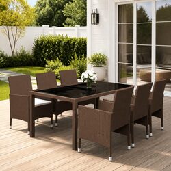 Comfortable and Affordable 7 Piece Garden Dining Set