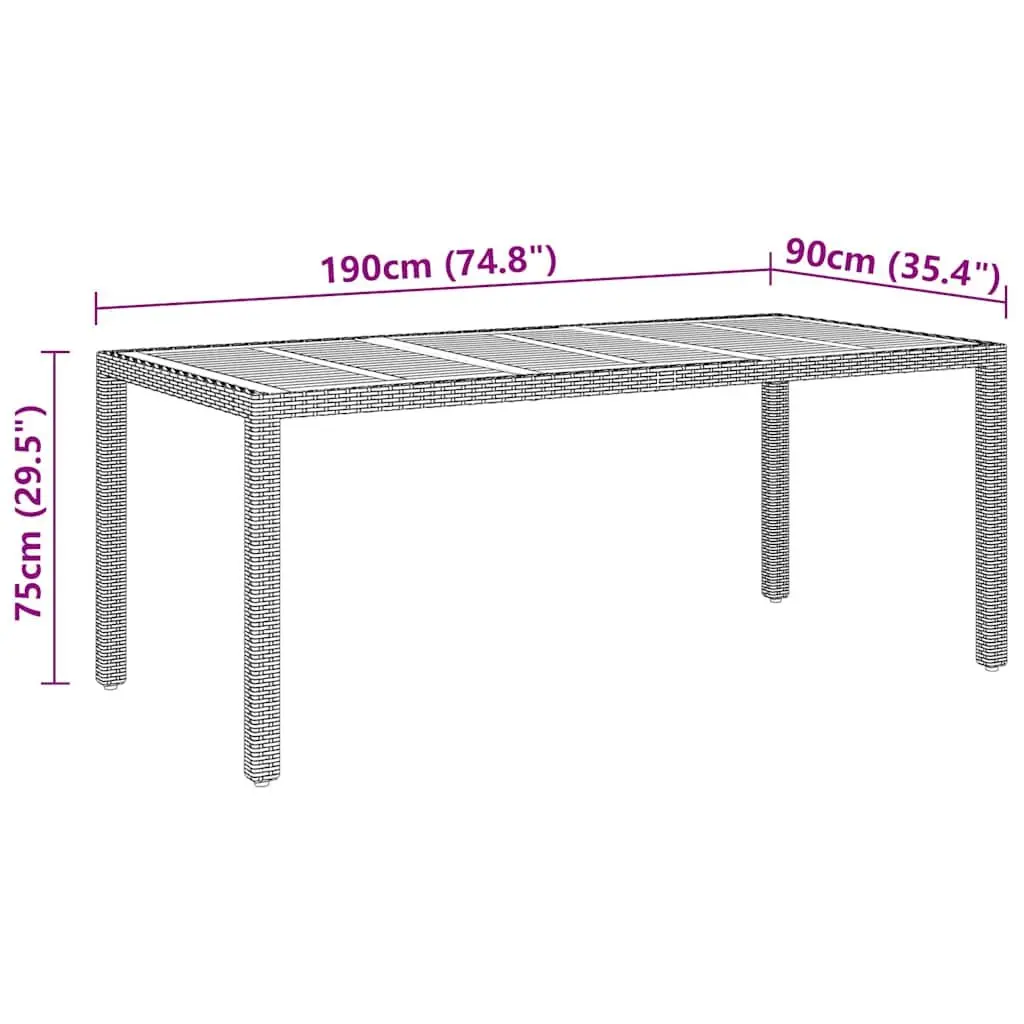 7 Piece Outdoor Dining Set Garden Patio Table Chairs Grey PE Rattan
