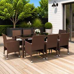 Practical 9-Piece Dining Set for Outdoor Enjoyment