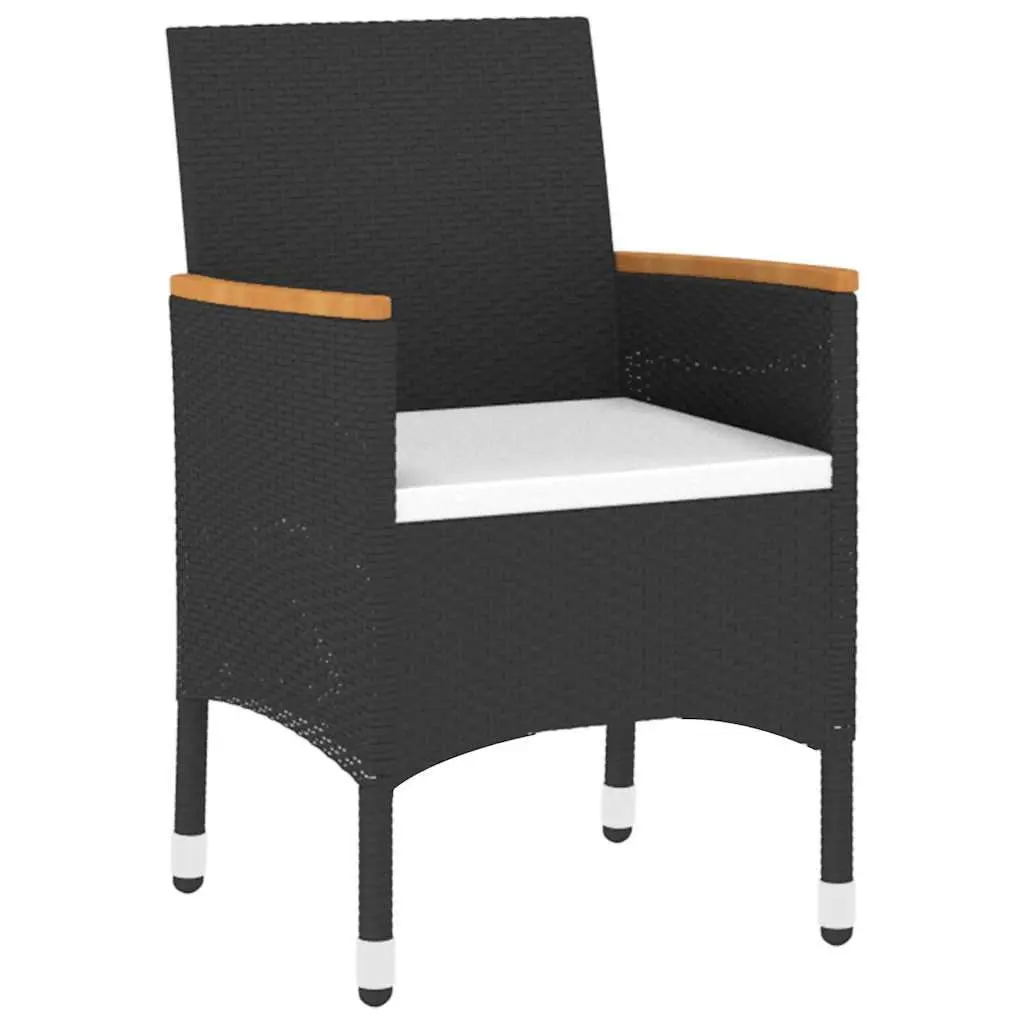 Garden Dining Set 9 Piece Outdoor Patio Furniture Black PE Rattan Chairs Table