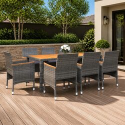 Quality 9-Piece Grey Outdoor Dining Set for Your Space