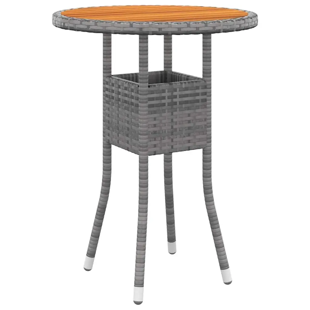 Garden Dining Set 3 Piece Outdoor Patio Furniture PE Rattan Steel Frame Grey
