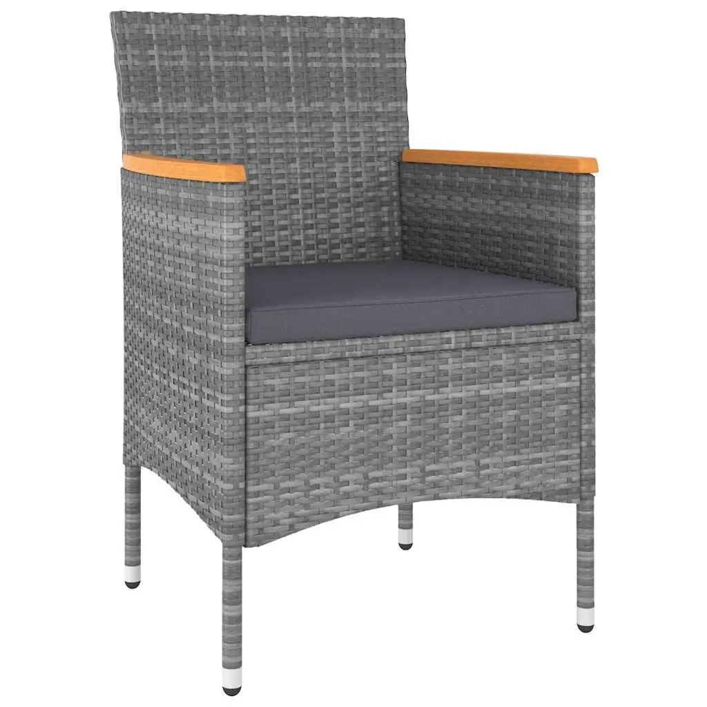 Garden Lounge Set 5 Piece Outdoor Patio Furniture Grey Poly Rattan Seating