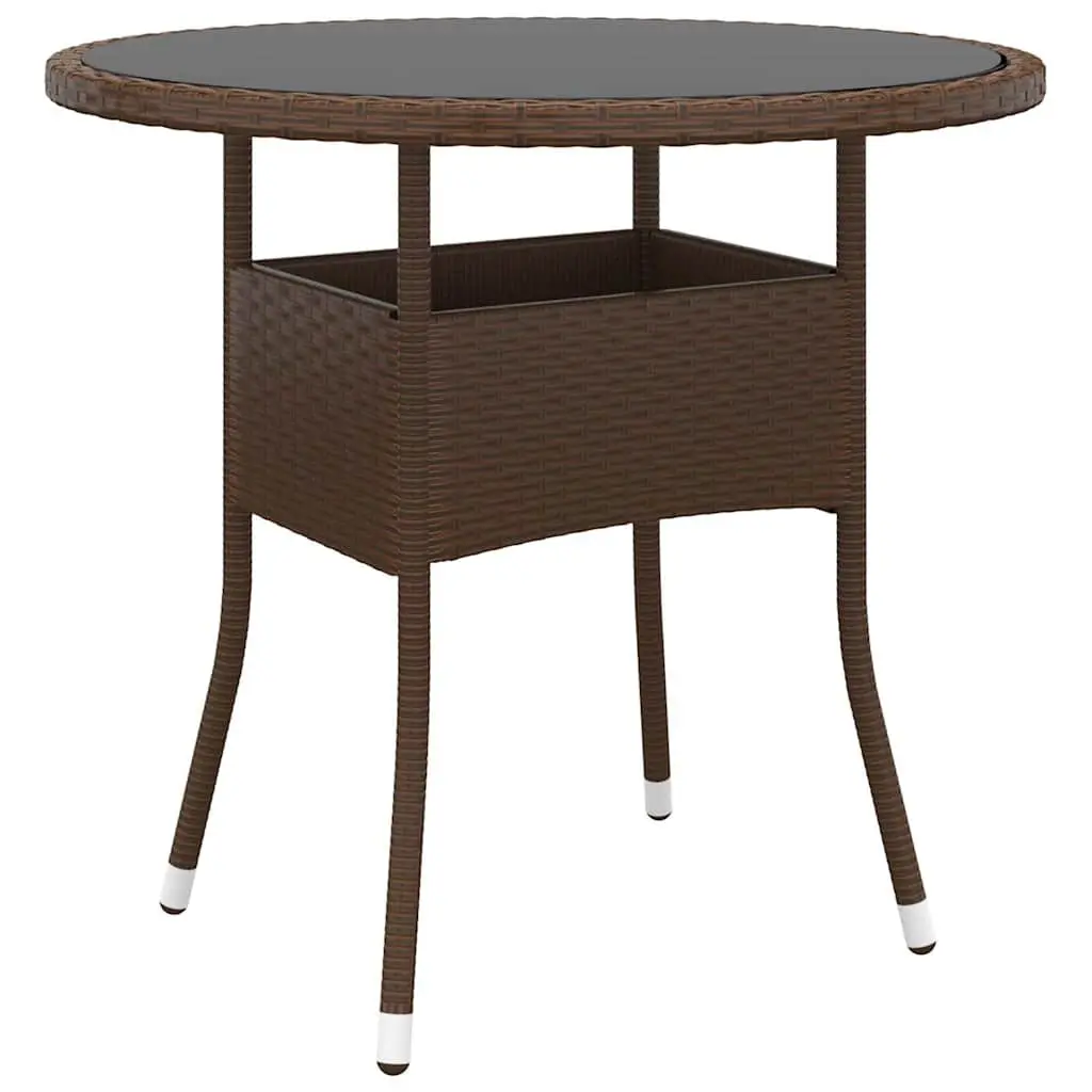 Outdoor Dining Set 3 Piece Garden Patio Furniture Brown Poly Rattan