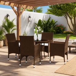 Comfortable 5-Piece Rattan Dining Set for Your Outdoors