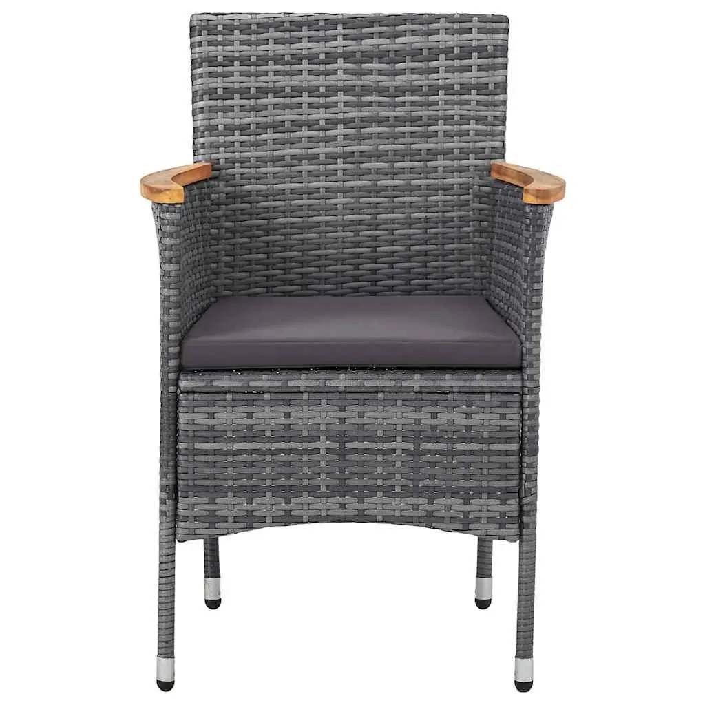 Outdoor Dining Set Garden Furniture 5 Piece Grey Poly Rattan Table Chairs