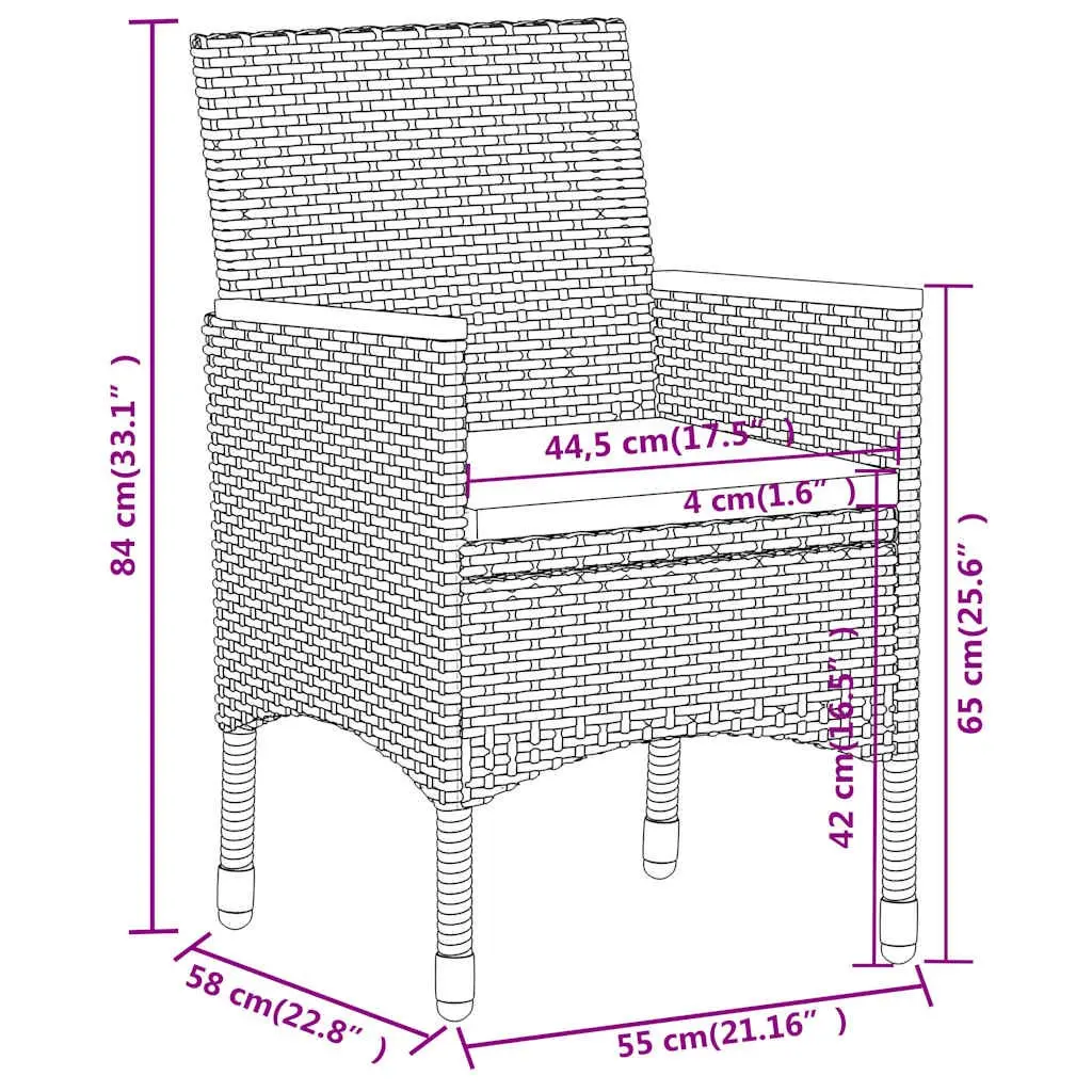 Outdoor Dining Set Garden Furniture 5 Piece Grey Poly Rattan Table Chairs