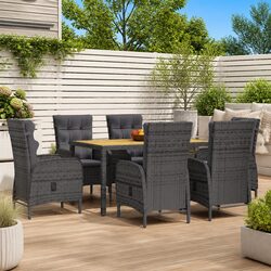 Reliable 7 Piece Grey Garden Dining Set for Value Seekers