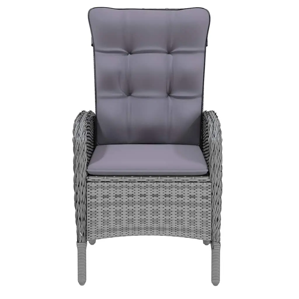 7 Piece Garden Dining Set Poly Rattan Grey Outdoor Furniture Patio Table Chairs