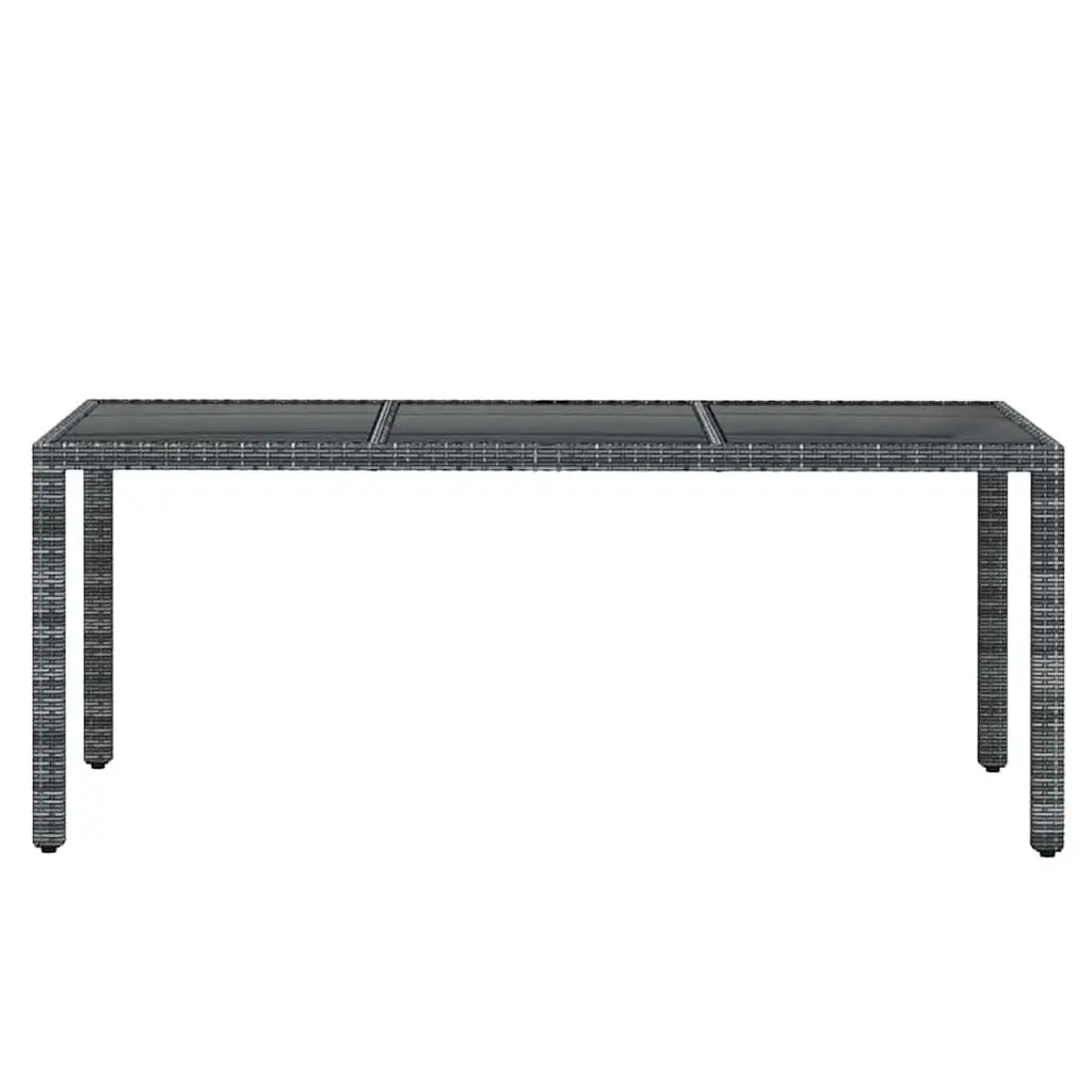 7 Piece Garden Dining Set Outdoor Furniture Grey Poly Rattan Table Chairs