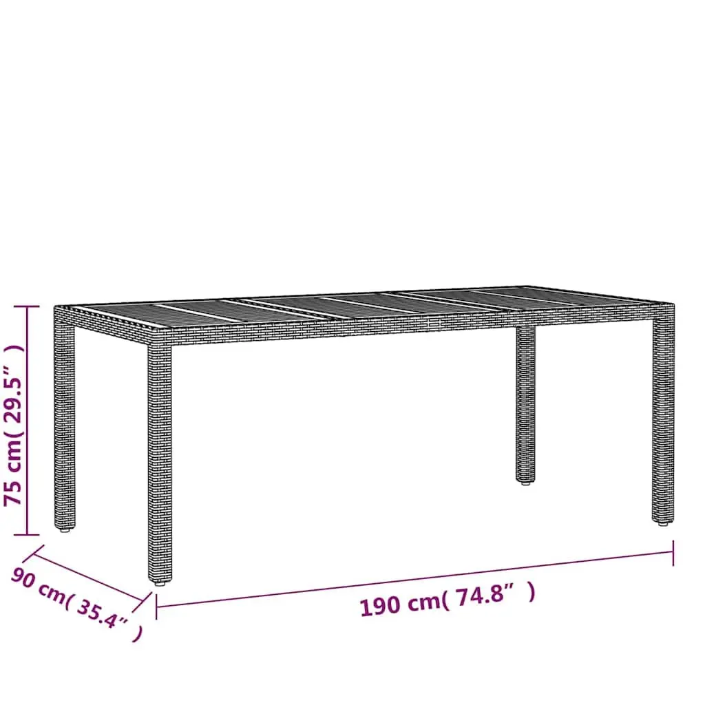 Garden Dining Set 7 Piece Outdoor Furniture Poly Rattan Chair Table Grey Patio