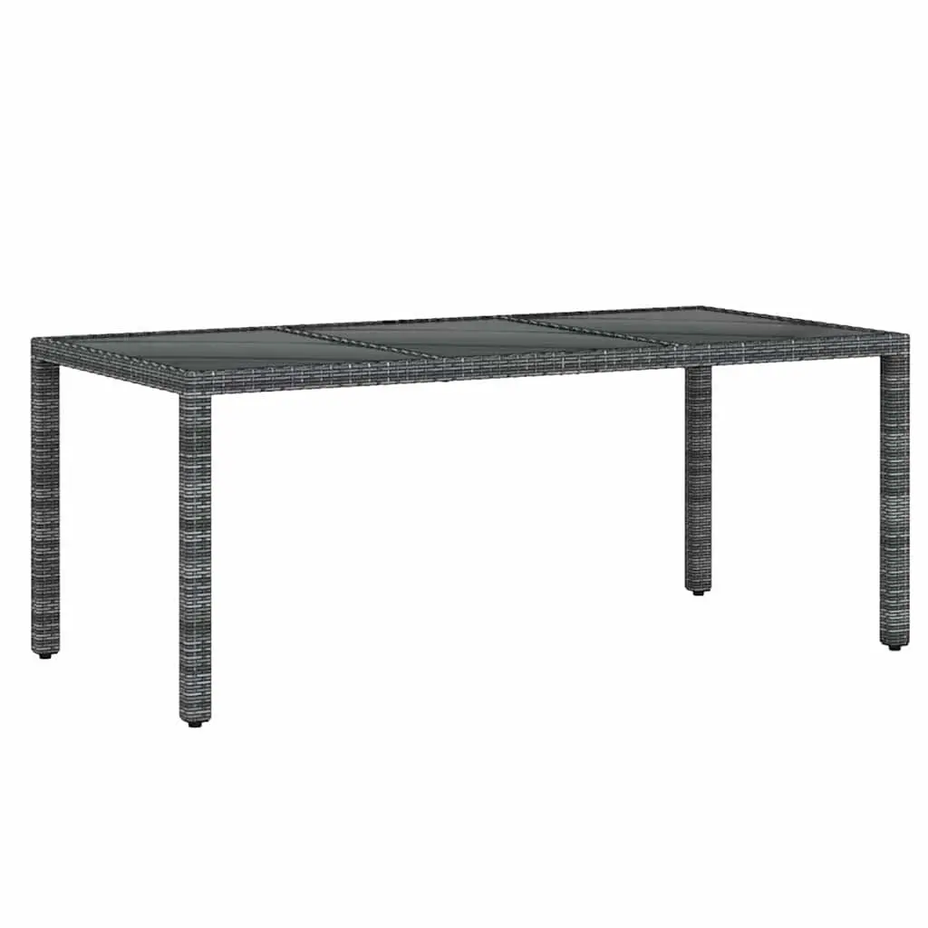 Outdoor Patio Dining Set 9 Piece Grey Reclining Chairs Glass Table