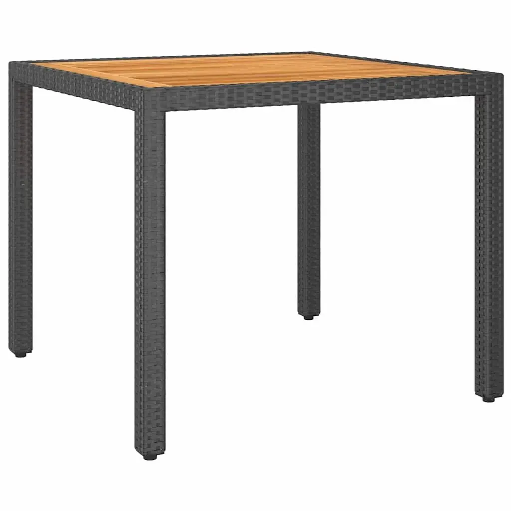 5 Piece Garden Dining Set Outdoor Furniture Dining Table Chairs Steel Frame PE Rattan Black