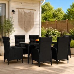 Comfortable 7 Piece Garden Dining Set with Value