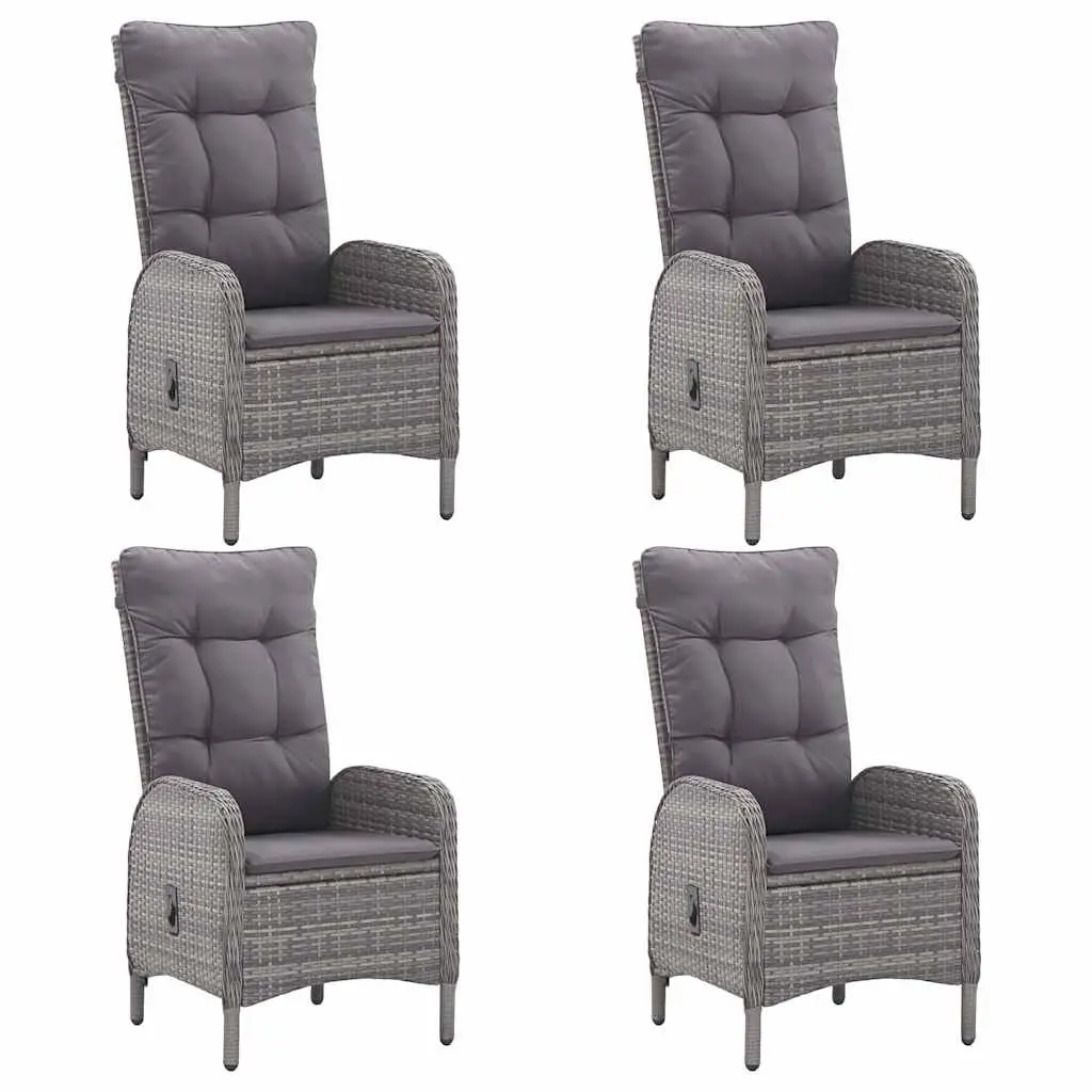 Garden Dining Set 5 Piece Outdoor Patio Furniture Table Chairs Grey