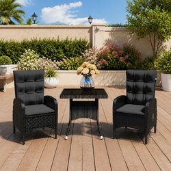 Comfortable and Affordable Black Outdoor Dining Set