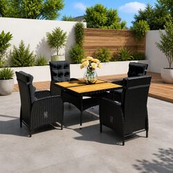 Value-Driven Black Outdoor Dining Set for Families