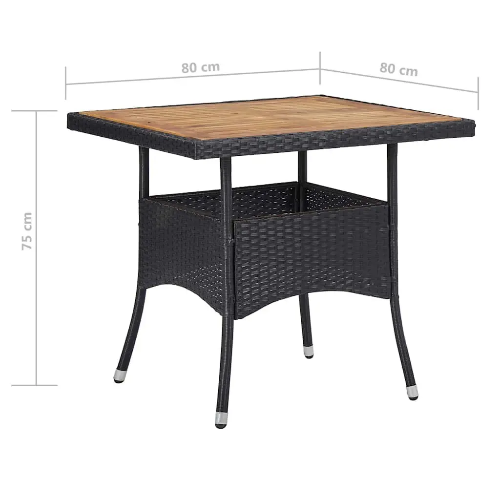 Outdoor Garden Dining Set 5 Piece Patio Furniture Table Chairs Black