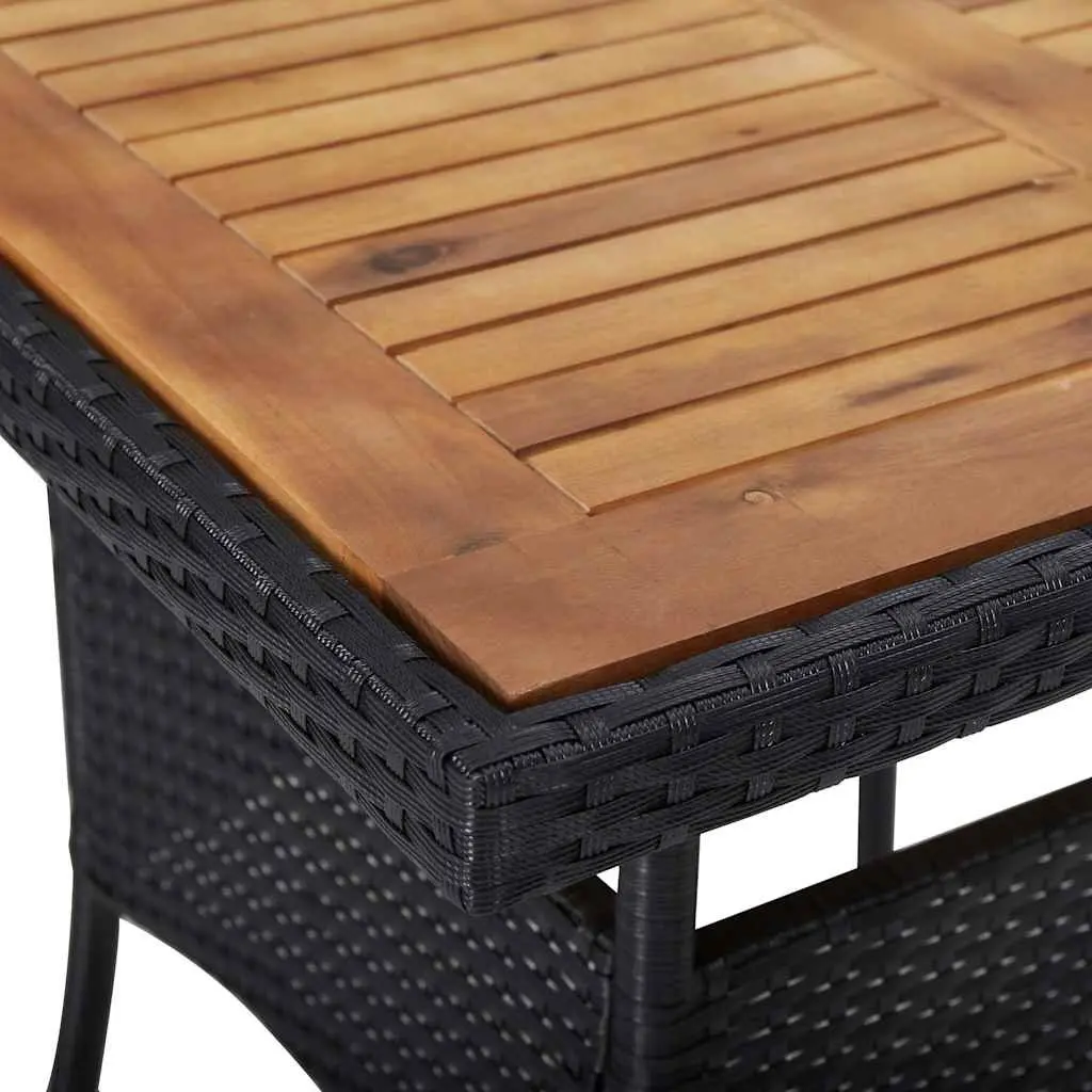 Outdoor Garden Dining Set 5 Piece Patio Furniture Table Chairs Black