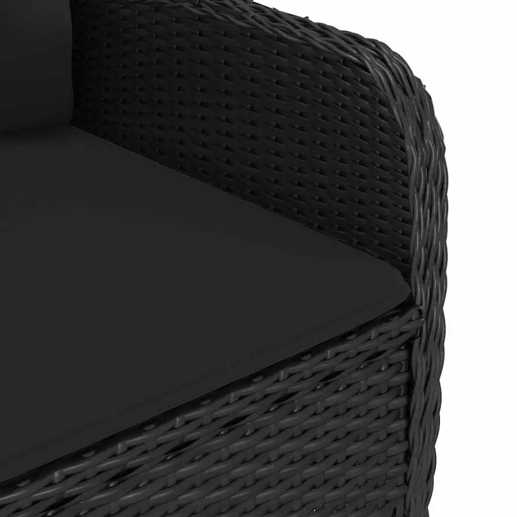 9 Piece Outdoor Dining Set Garden Patio Rattan Chairs Table Glass Top Black