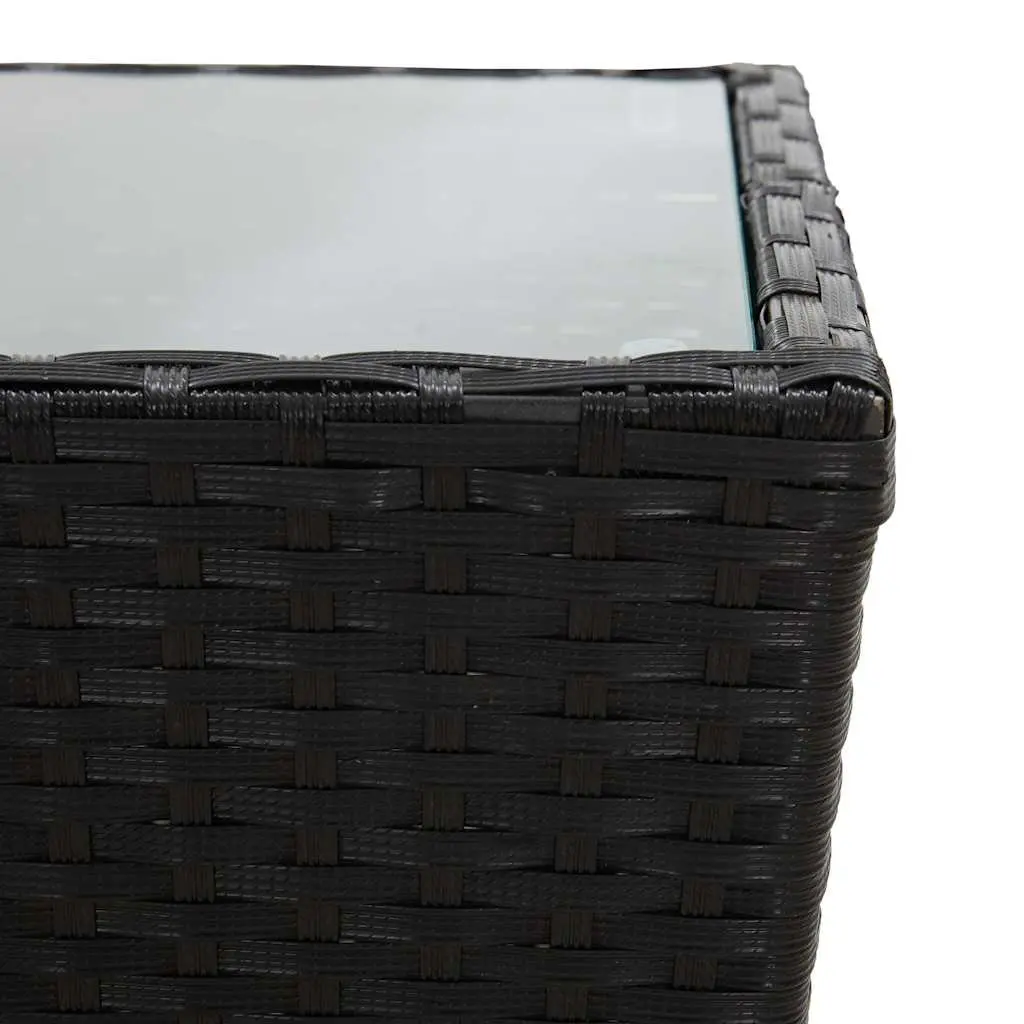 Garden Bistro Set Outdoor Patio Furniture 3 Piece Armchairs Table Black
