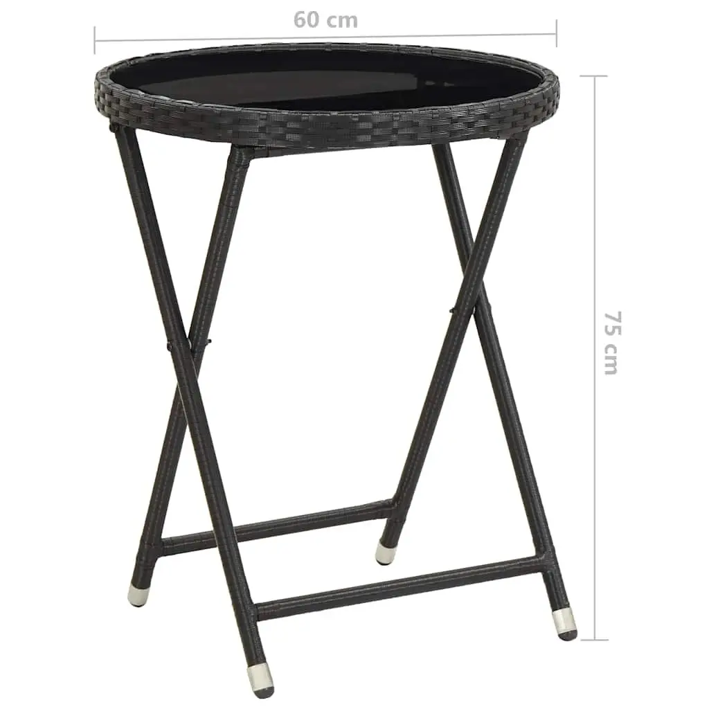 Outdoor Bistro Set 3 Piece Garden Furniture Patio Dining Table Chairs Black