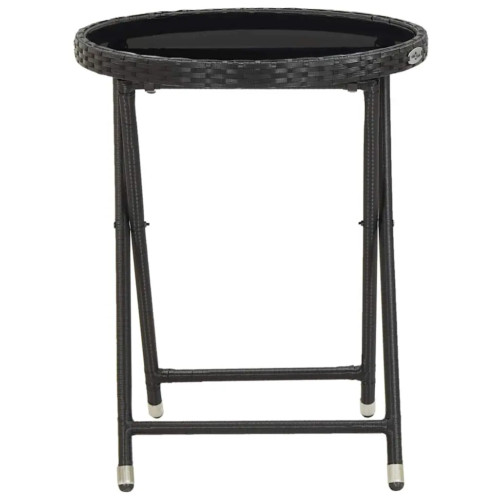 Outdoor Bistro Set 3 Piece Garden Furniture Patio Dining Table Chairs Black