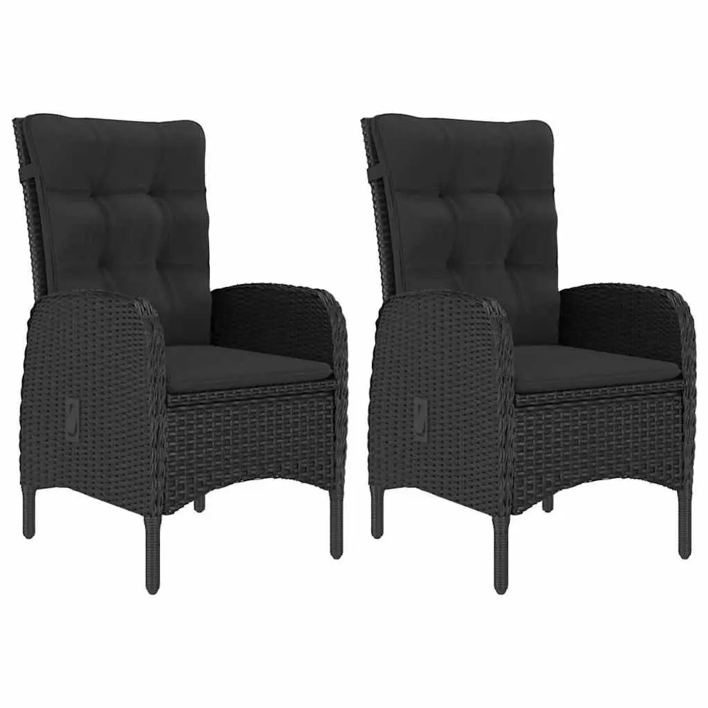 Outdoor Bistro Set 3 Piece Garden Furniture Patio Dining Table Chairs Black