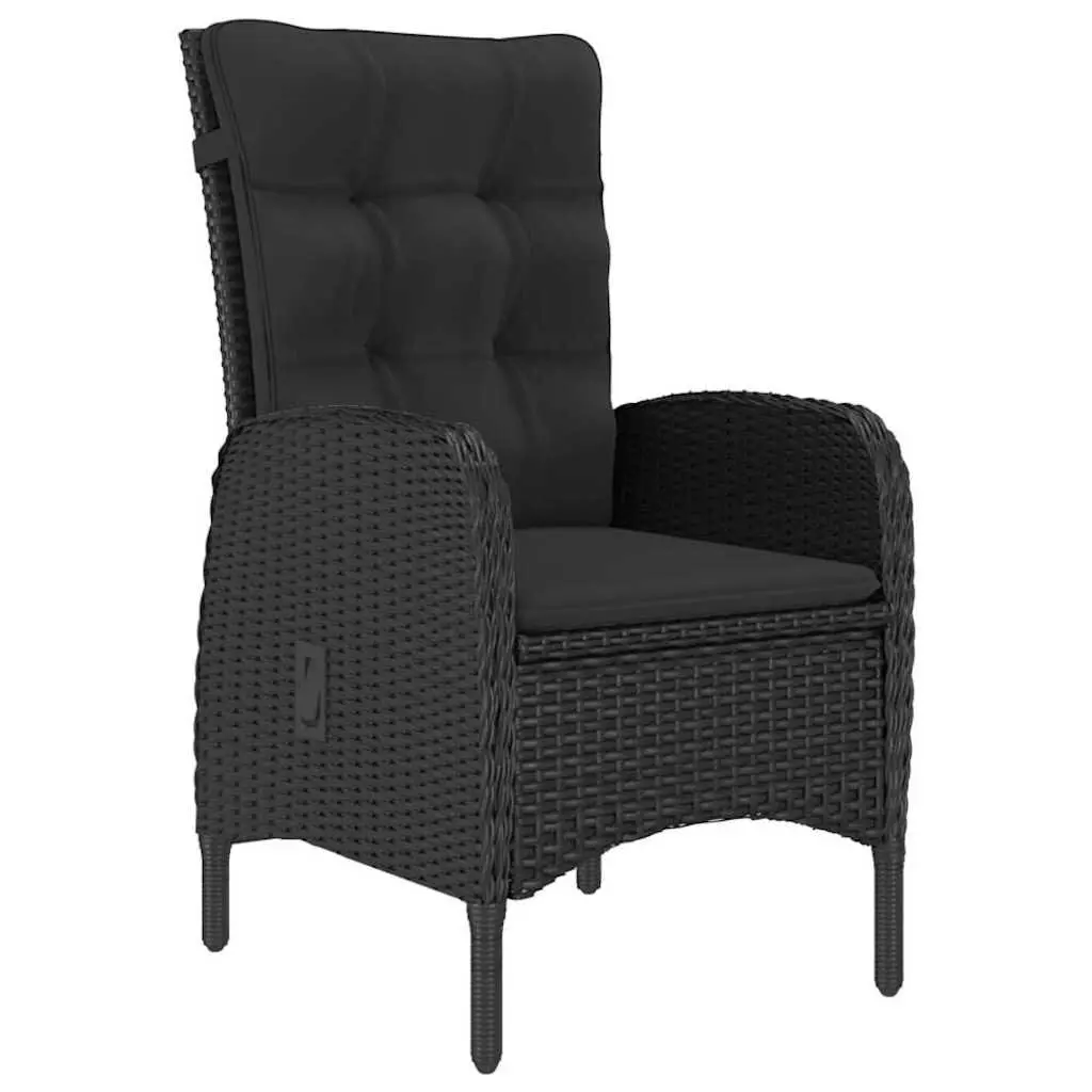 Outdoor Bistro Set 3 Piece Garden Furniture Patio Dining Table Chairs Black