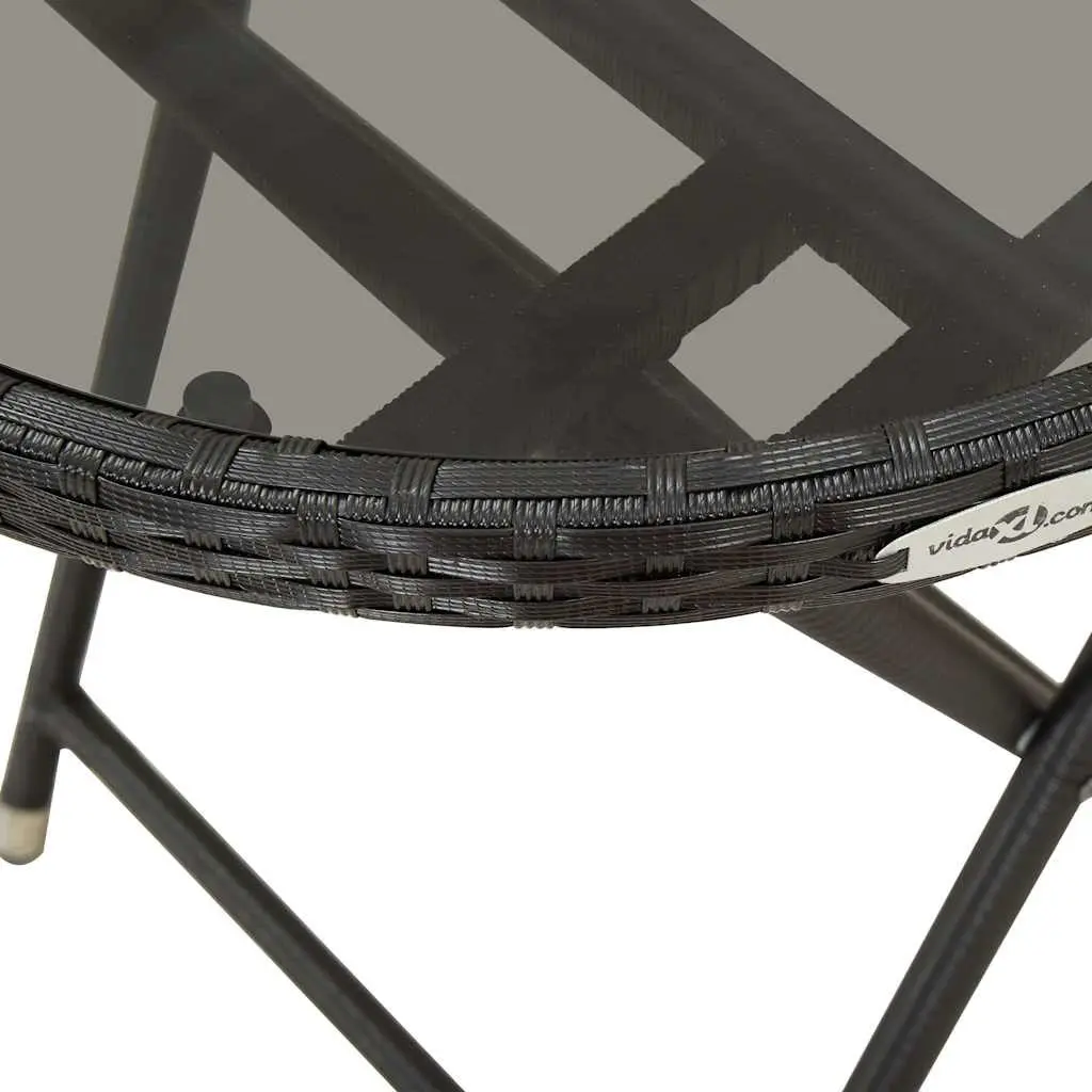 Outdoor Bistro Set 3 Piece Garden Furniture Patio Dining Table Chairs Black
