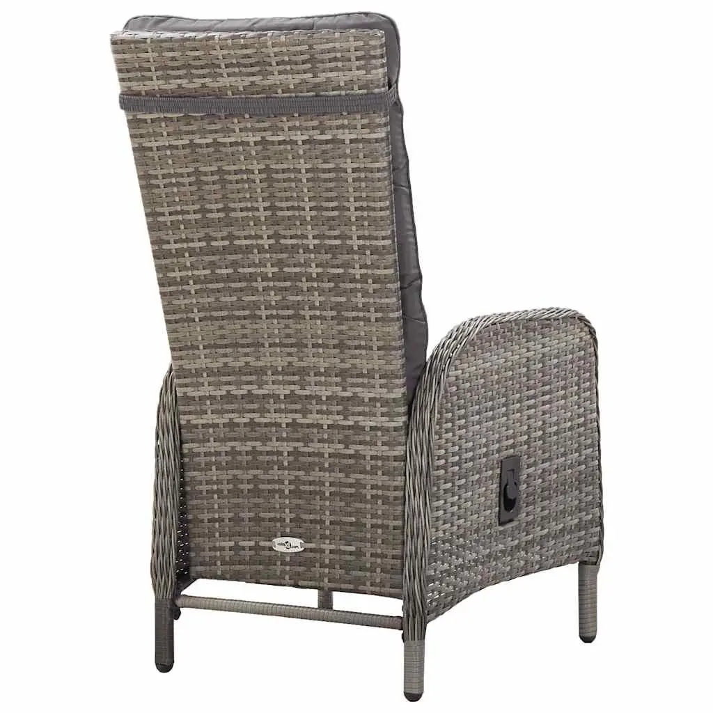 3 Piece Garden Bistro Set Outdoor Patio Furniture Grey Chairs Table