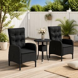Comfortable 3 Piece Garden Bistro Set for Outdoor Use