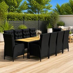 Dependable 11 Piece Garden Dining Set for Outdoor Comfort