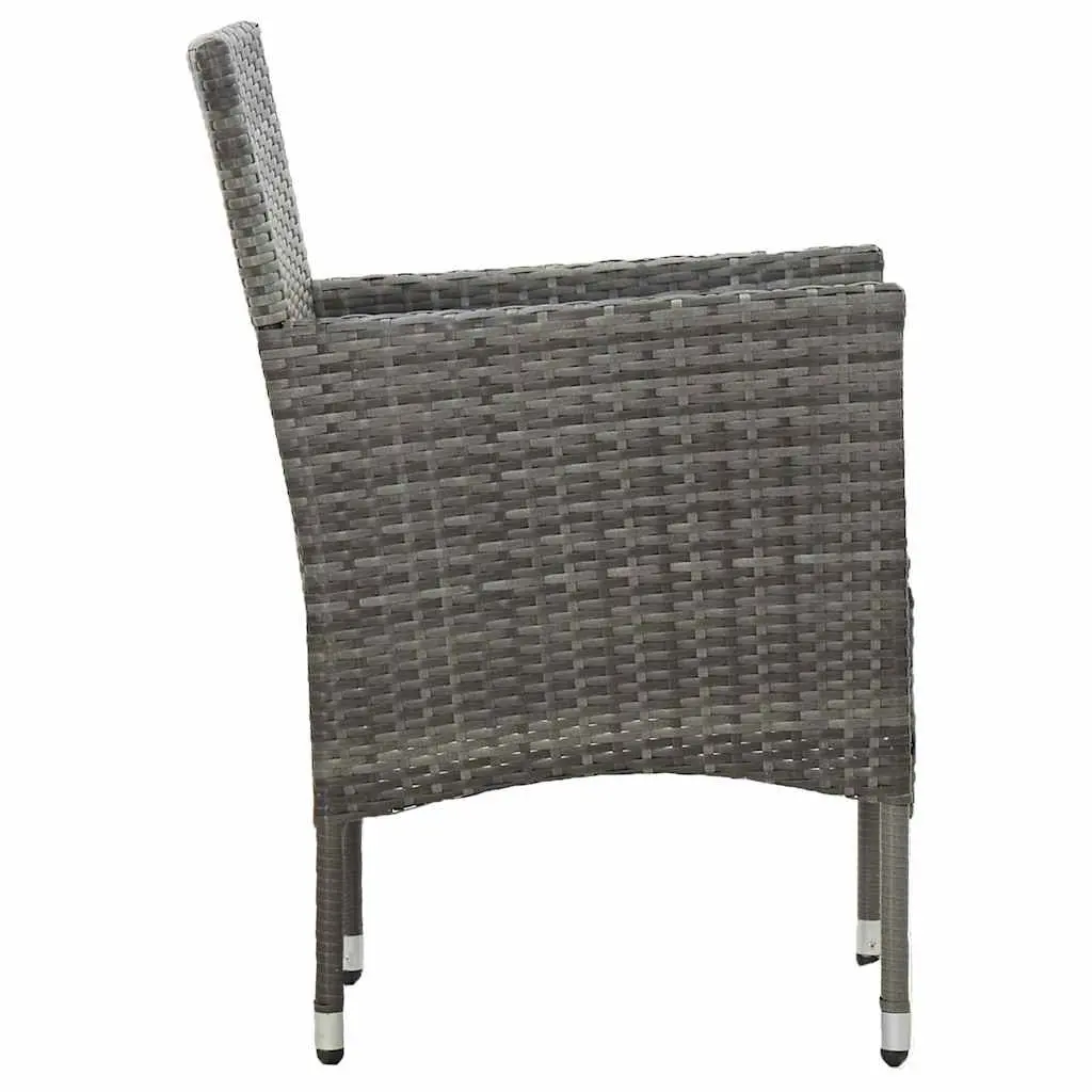Outdoor Dining Furniture Set 11 Piece Grey Patio Table and Chairs with Cushions Steel Frame PE Rattan