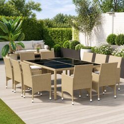 Practical 11-Piece Dining Set for Outdoor Enjoyment