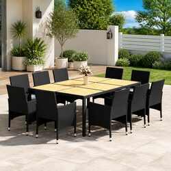 Reliable Garden Dining Set - 11 Pieces in Black