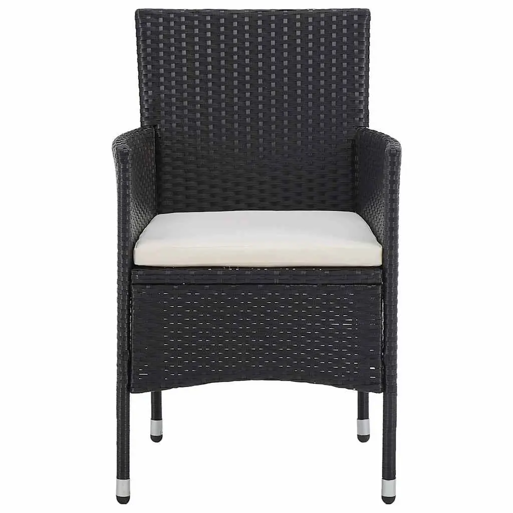 Outdoor Dining Set 11 Piece Patio Furniture PE Rattan Steel Black