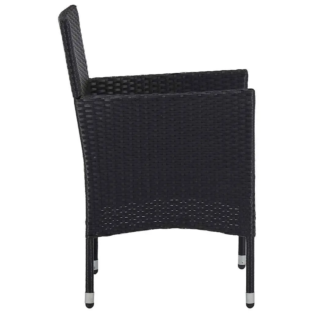 Outdoor Dining Set 11 Piece Patio Furniture PE Rattan Steel Black